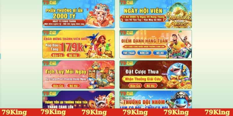 Nhà cái 79KING cung cấp nhiều ưu đãi hot