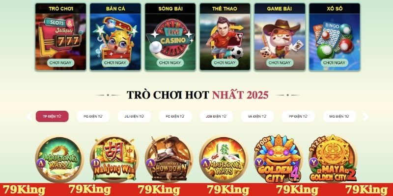 Truy cập 79KING trải nghiệm kho game khủng